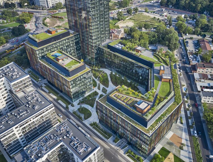 ConceptWall 50 Glasgevels, MasterLine 8 Ramen, MasterLine 8 Deuren, CW 50-HI Glasgevels en CW 50-SC Glasgevels - Forest gelegen in Warsaw, Polen