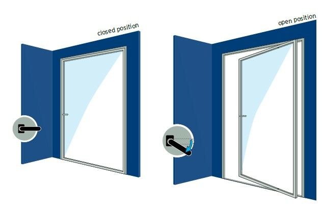 Porta pivotante exterior em aluminio