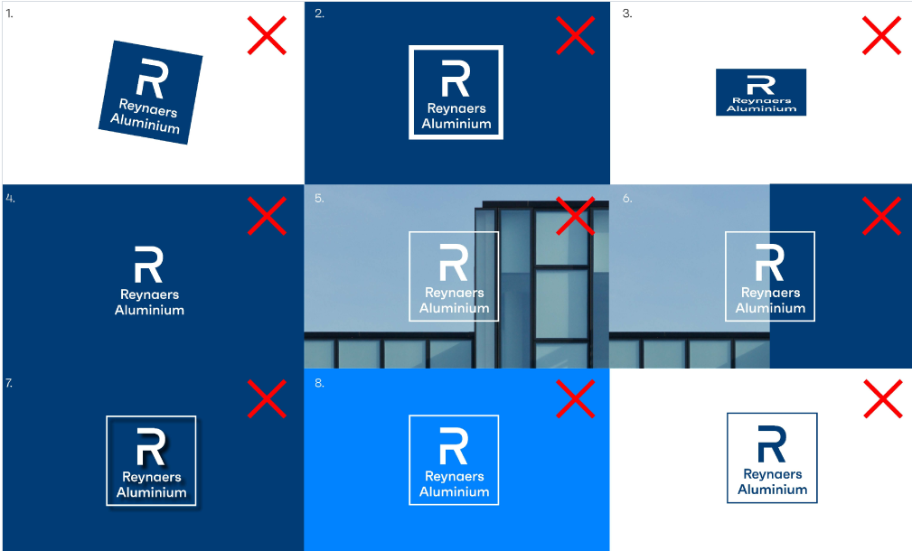 Reynaers logo don'ts