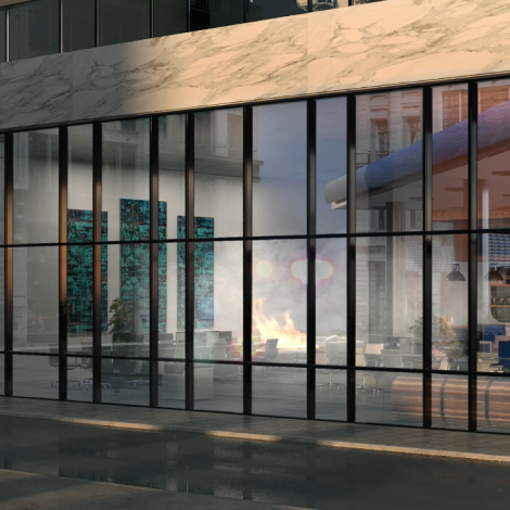 ConceptWall 50 brandwerend systeem in rookwerende demonstratie