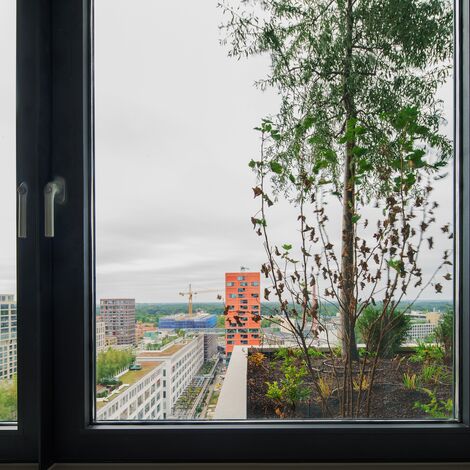 SlimLine 38 Fenêtres, SlimLine 38 Portes et ConceptWall 50 Murs rideaux - Trudo Tower Vertical Forest situé à Eindhoven, les Pays-Bas