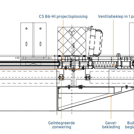 CS 86-HI (c) Geannuleerde systemen en ConceptWall 50 Glasgevels - College/University Technical Vocational School Visp gelegen in Visp, Zwitserland